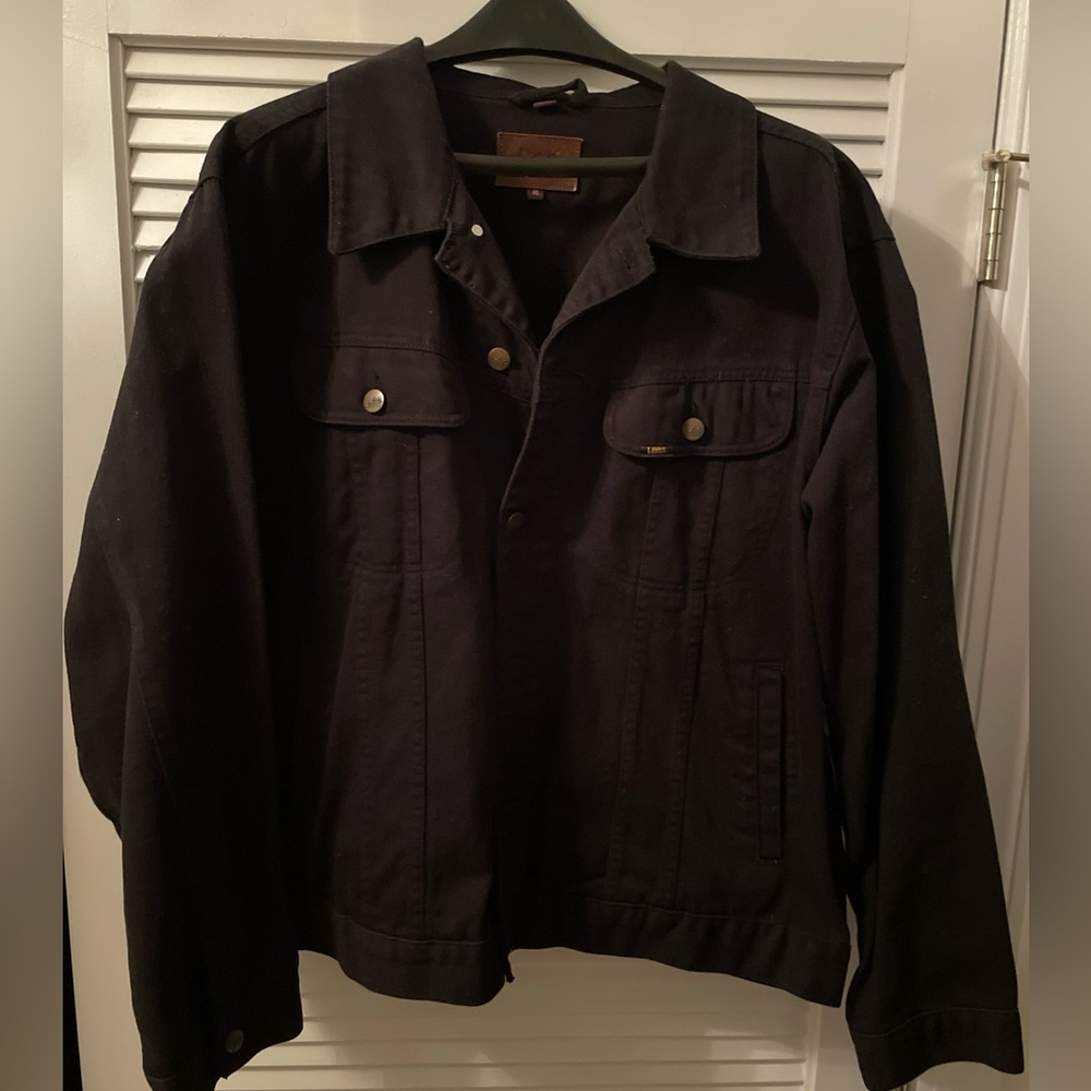 LEE black denim XL trucker jean jacket vtg 2000 NWOT Regular Cut workwear grunge